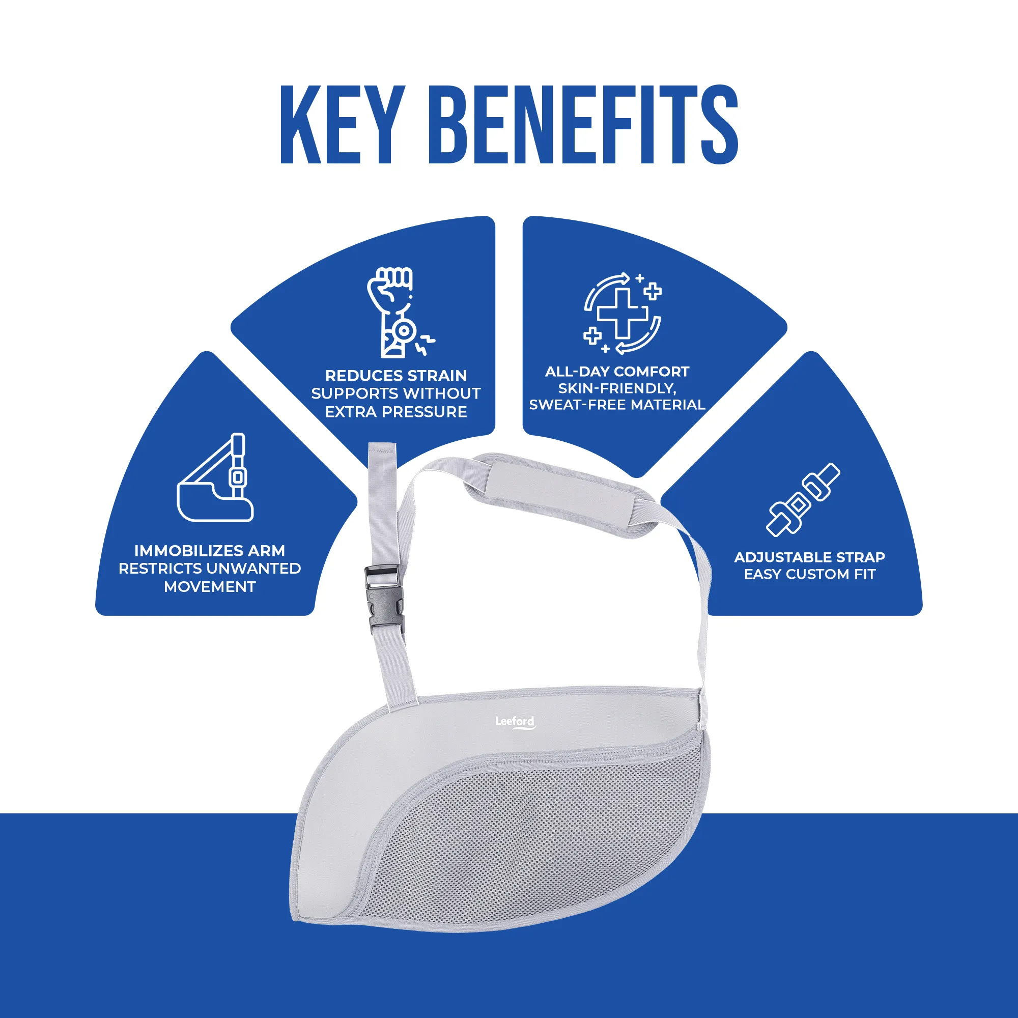 Leeford Arm Sling Baggy | Advanced Support for Arm & Shoulder Injuries - Image 7