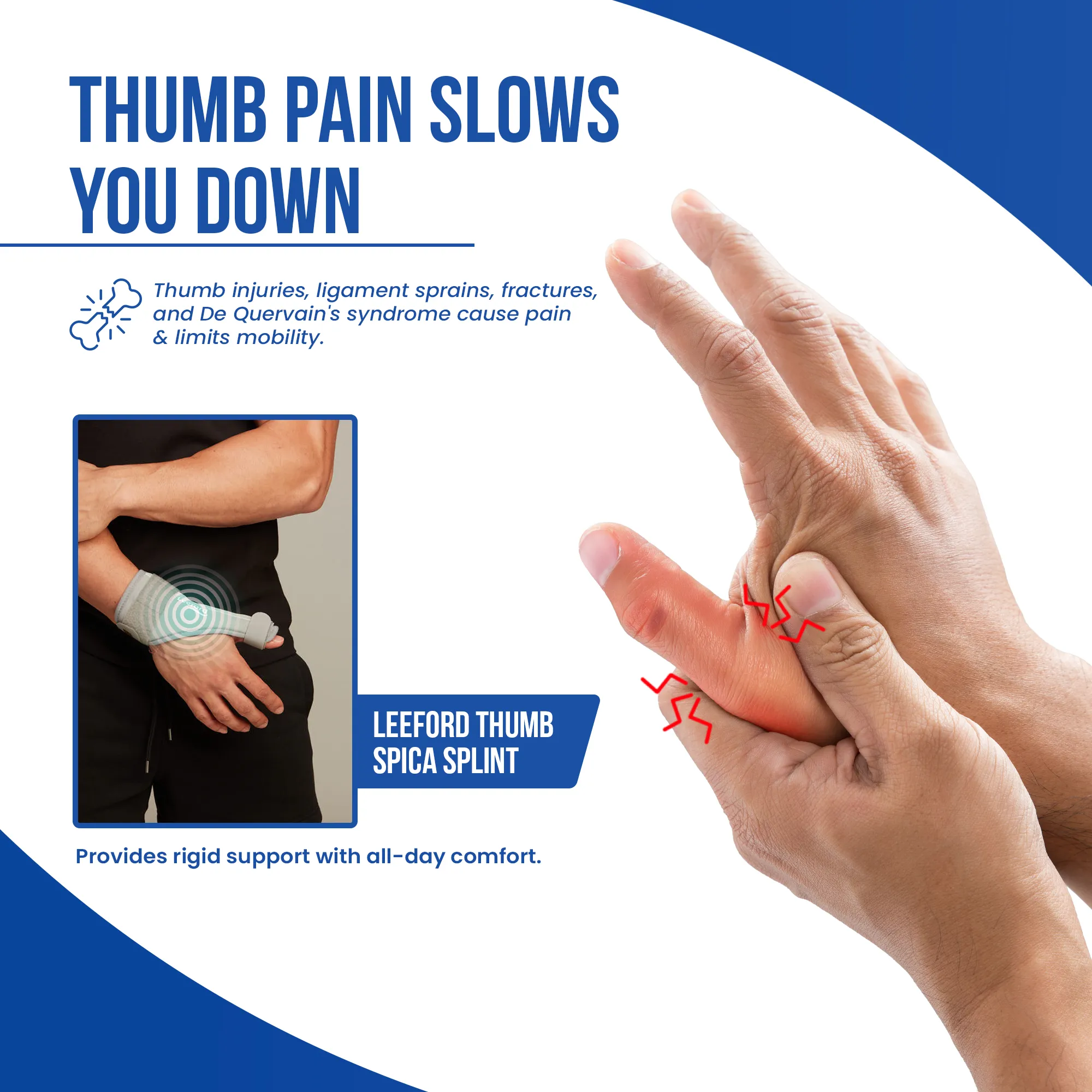 Thumb Spica Splint for Fractures, Sprains & Swelling | Universal - Image 4